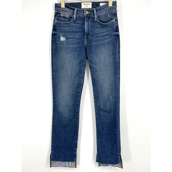 NWOT Frame Le High Straight Jean in Carroll Wash Blue 24 - Picture 2 of 4